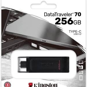 Kingston Pendrive USB-C 3.2256GB DT70/256GB Black