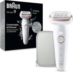 Braun Epilatore Elettrico Silk-�pil 9 Wet & Dry SES9000 Bianco/Rosa